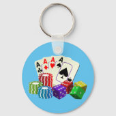 Casino Dice Poker chips Kaarten Sleutelhanger (Voorkant)