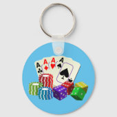 Casino Dice Poker chips Kaarten Sleutelhanger (Achterkant)