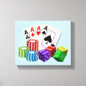 Casino Dice, pokerchips, Kaarten spelen Canvas Afdruk (Voorkant)