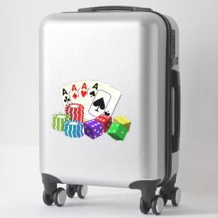 Casino Dice, pokerchips, speelkaarten  Sticker
