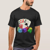 Casino Dice, pokerchips, speelkaarten  T-shirt (Voorkant)