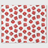 Casino Dice Rood en Wit Cadeaupapier (Vlak)