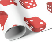 Casino Dice Rood en Wit Cadeaupapier (Rol Hoek)