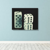 Casino dobbelstenen canvas afdruk (Insitu (Houten vloer))