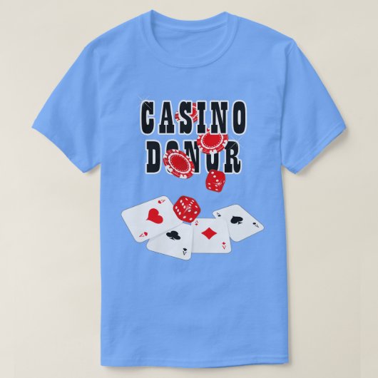 Casino Donor Gokken Gambler Speler Chips T-shirt (Design voorkant)