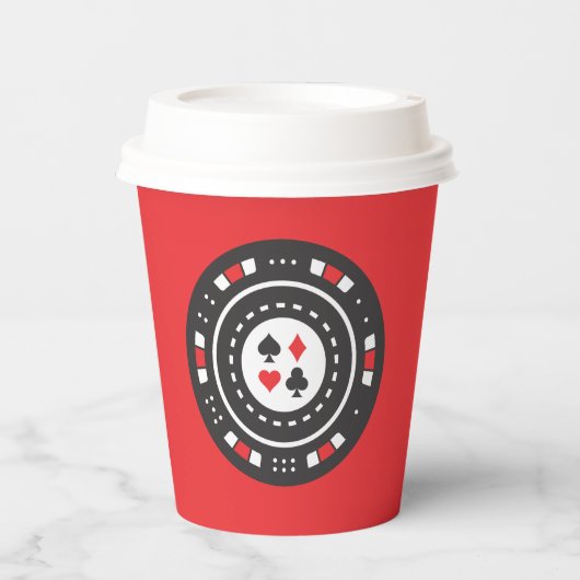 Casino, een schattige pokerchip papieren bekers (Voorkant)