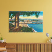 Casino en Pier, Santa Cruz, Santa Cruz, CA Canvas Afdruk (Insitu (Woonkamer))