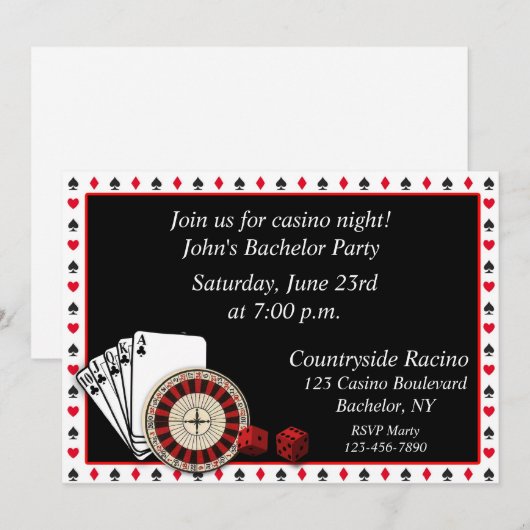 Casino Evenement Kaart (Voorkant / Achterkant)