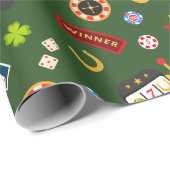 Casino Feest | Groen Cadeaupapier (Rol Hoek)