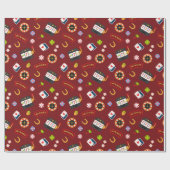 Casino Feest | Rood Cadeaupapier (Vlak)