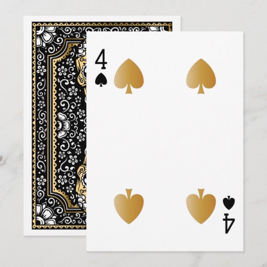 Casino Feest Speelkaart 4 (Voorkant / Achterkant)