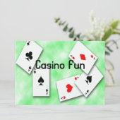 Casino Fun Uitnodiging (Staand voorkant)