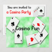 Casino Fun Uitnodiging (Voorkant / Achterkant)