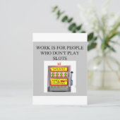 casino-gambler van slots player briefkaart (Staand voorkant)