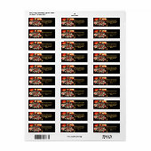 Casino Gambler Zwart, Goud, Rode Iconen Etiket (Full Sheet)