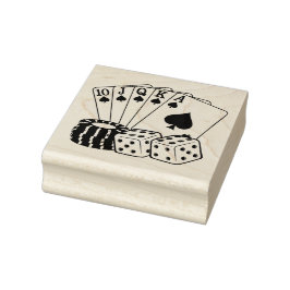 Casino Gambling Cards Dice Poker Chips Art Rubberstempel