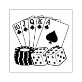Casino Gambling Cards Dice Poker Chips Art Rubberstempel (Afrduk)