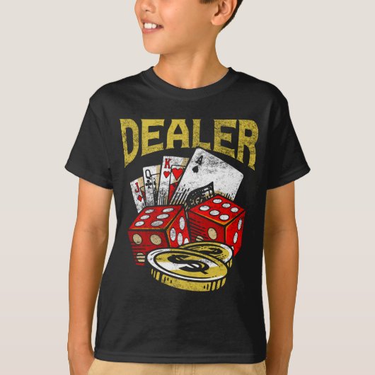 Casino Gambling Dealer Texas Holdem Poker T-shirt (Voorkant)