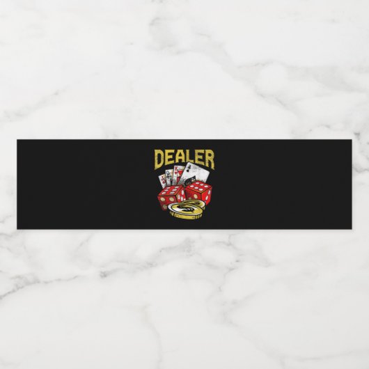 Casino Gambling Dealer Texas Holdem Poker Waterfles Etiket (Enkel label)