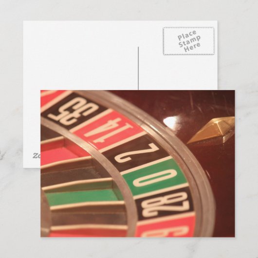 Casino Gambling Roulette Wheel  Retro Style Briefkaart (Voorkant / Achterkant)