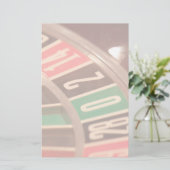 Casino Gambling Roulette Wheel Retro Style Briefpapier (Staand voorkant)