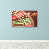 Casino Gambling Roulette Wheel  Retro Style Canvas Afdruk (Insitu (Houten vloer))