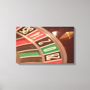 Casino Gambling Roulette Wheel  Retro Style Canvas Afdruk