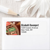 Casino Gambling Roulette Wheel Retro Style Etiket (Insitu)