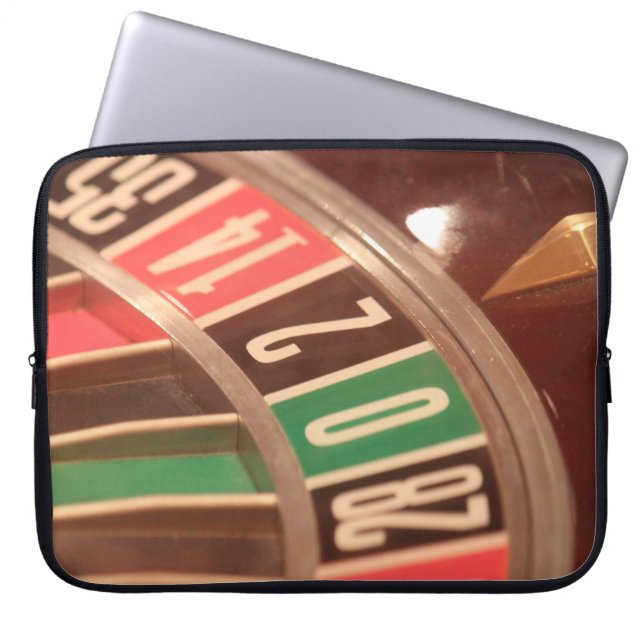 Casino Gambling Roulette Wheel  Retro Style Laptop Sleeve (Voorkant)