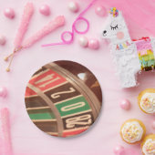 Casino Gambling Roulette Wheel  Retro Style Papieren Bordje (Feest)