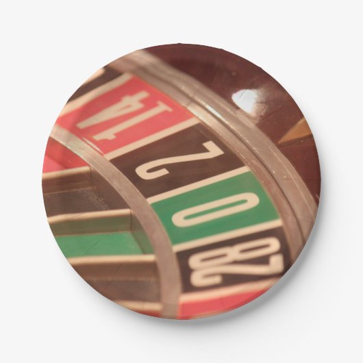 Casino Gambling Roulette Wheel  Retro Style Papieren Bordje (Voorkant)