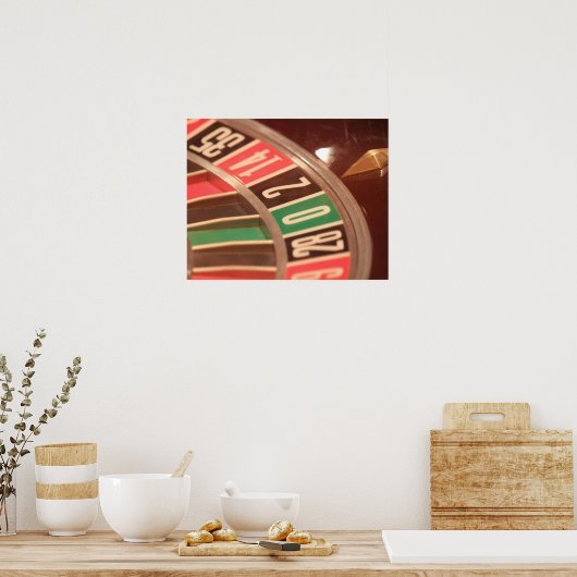 Casino Gambling Roulette Wheel  Retro Style Poster (Keuken)