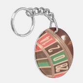 Casino Gambling Roulette Wheel  Retro Style Sleutelhanger (Voorkant Links)