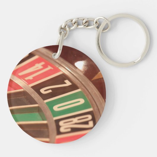 Casino Gambling Roulette Wheel  Retro Style Sleutelhanger (Achterkant)