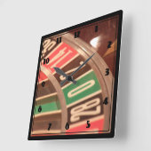 Casino Gambling Roulette Wheel  Retro Style Vierkante Klok (Hoek)