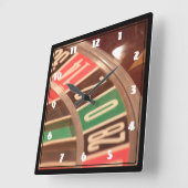 Casino Gambling Roulette Wheel  Retro Style Vierkante Klok (Hoek)