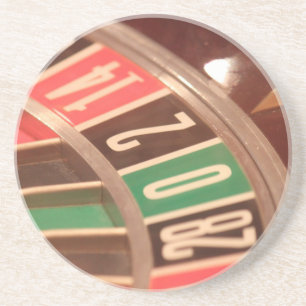 Casino Gambling Roulette Wheel  Retro Style Zandsteen Onderzetter