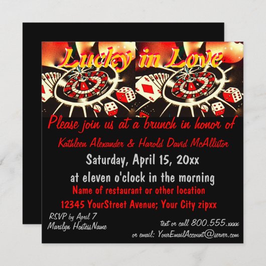 Casino Gambling Theme Kaart (Voorkant / Achterkant)