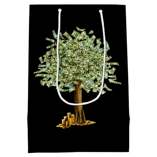 Casino-geldboomfeest Medium Cadeauzakje (Achterkant)