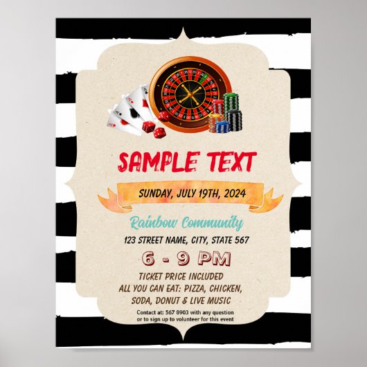 Casino gokflyer poster (Voorkant)