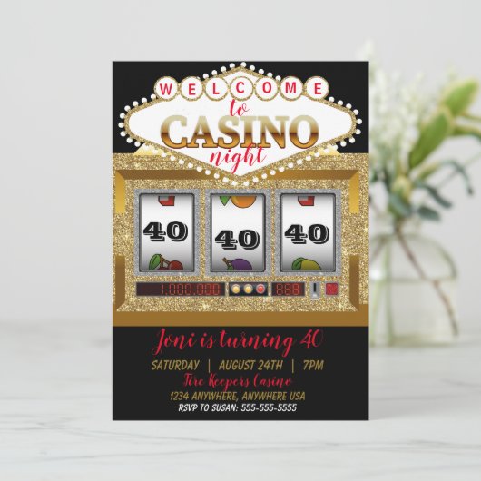 casino gokkasten machine Las Vegas casino nacht Kaart (Staand voorkant)