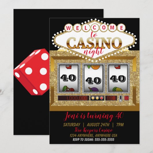 casino gokkasten machine Las Vegas casino nacht Kaart (Voorkant / Achterkant)