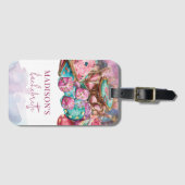 Casino Gokken Bachelorette Luxe Roze Bagagelabel (Voorkant (horizontaal))