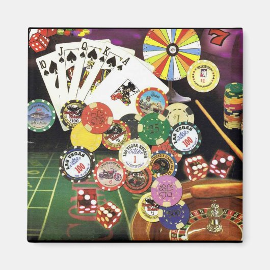 Casino Gokken - Poker, Craps, Roulette Magneet (Voorkant)