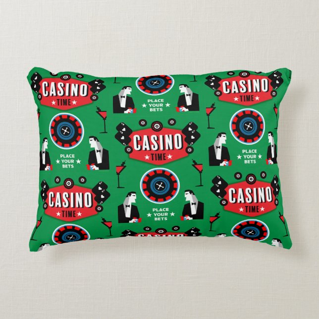 Casino Gokken Poker Roulette Accent Kussen (Voorkant)
