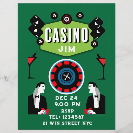 Casino Gokken Poker Roulette Flyer (Voorkant)