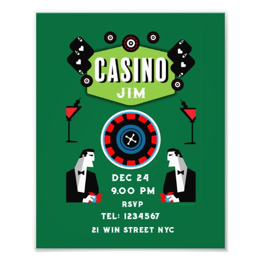 Casino Gokken Poker Roulette Foto Afdruk (Voorkant)