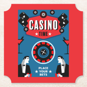 Casino Gokken Poker Roulette Kartonnen Onderzetters