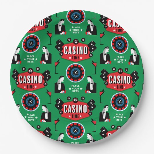 Casino Gokken Poker Roulette Papieren Bordje (Voorkant)