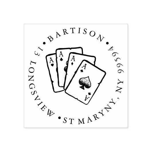 casino gokken SPEELKAARTEN RONDE RETOUR ADRES Rubberstempel (Afrduk)